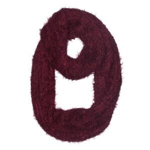 Urban Outfitters Silence & Noise burgundy red fuzzy infinity loop scarf